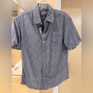 Bonobos Navy Patterned Short Sleeve Shirt